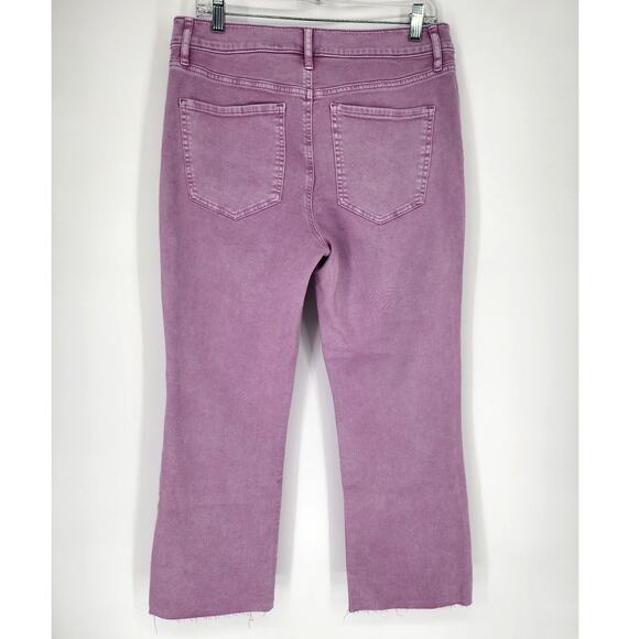 Express Conscious Edit Cropped Flare High Rise Jeans Lavender Women’s Size 10R - Picture 10 of 10